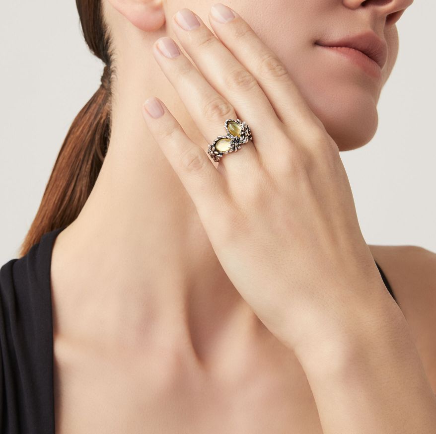 Anello Donna Giovanni Raspini Argento 925 Daisy Margherita Pietra Gialla 11739/16