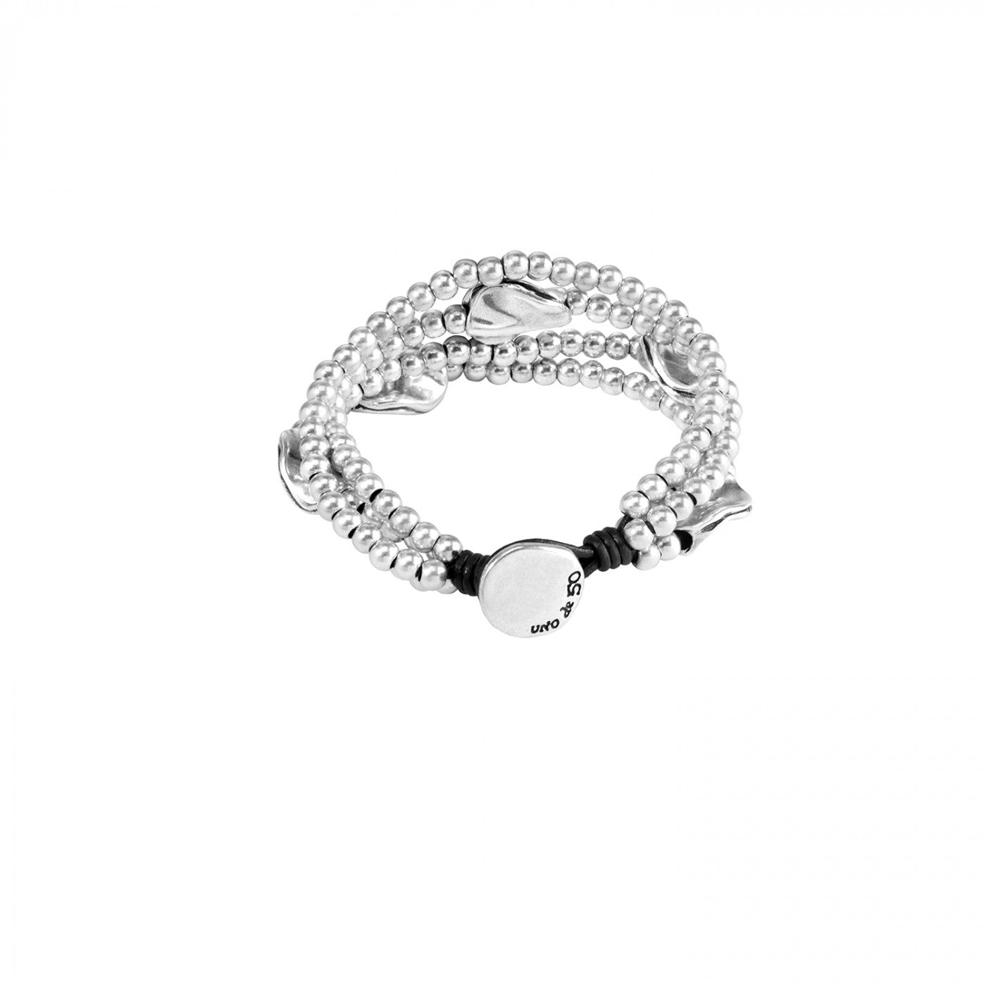 Bracciale Donna Uno De 50 Multifilo Cuoio Marrone Monetine