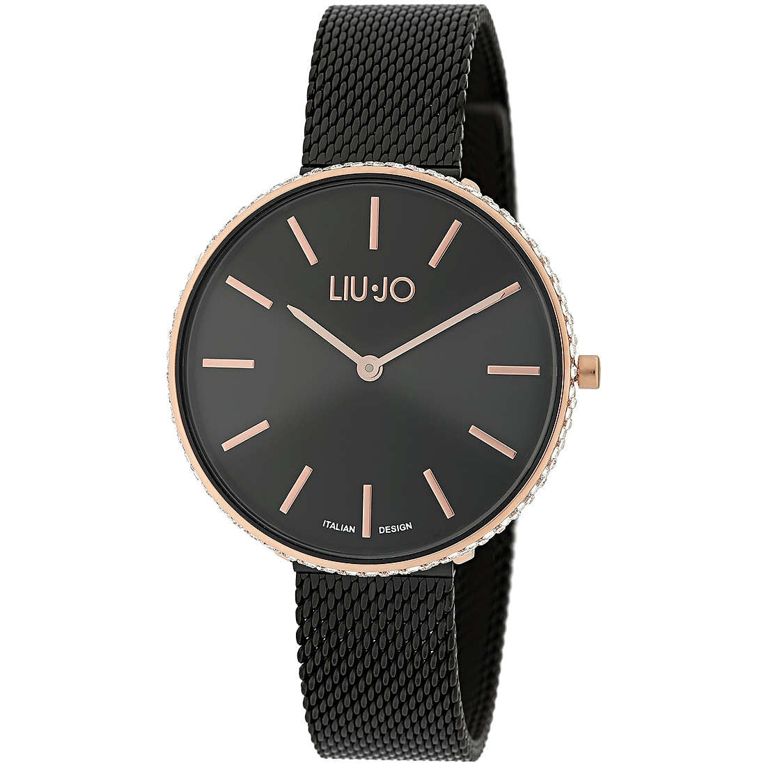 Orologio Donna Acciaio Liu Jo Glamour Globe Quarzo Solo Tempo Nero Rosè Bicolore