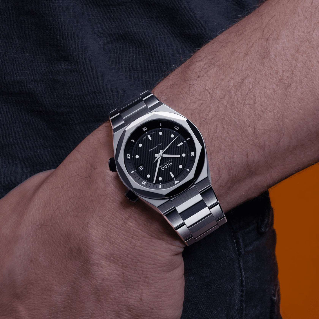 Orologio Uomo Mido Automatico Multifort 8 Due Corone Nero M0475071705100