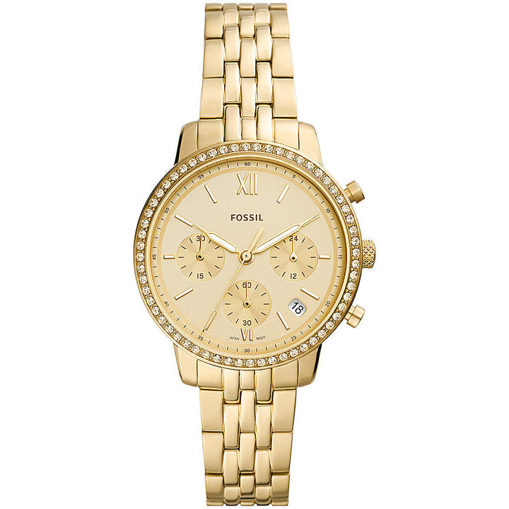 Orologio Donna Fossil Acciaio Dorato Con Ghiera Zirconata ES5219