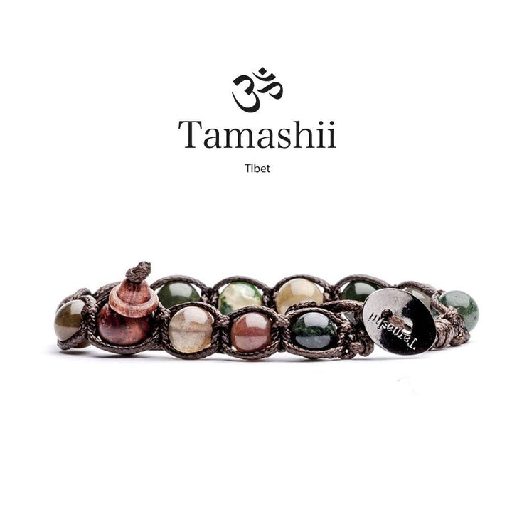 Bracciale Uomo Tamashii Pietra Agata Muschiata Biglie Multicolore BHS900-17