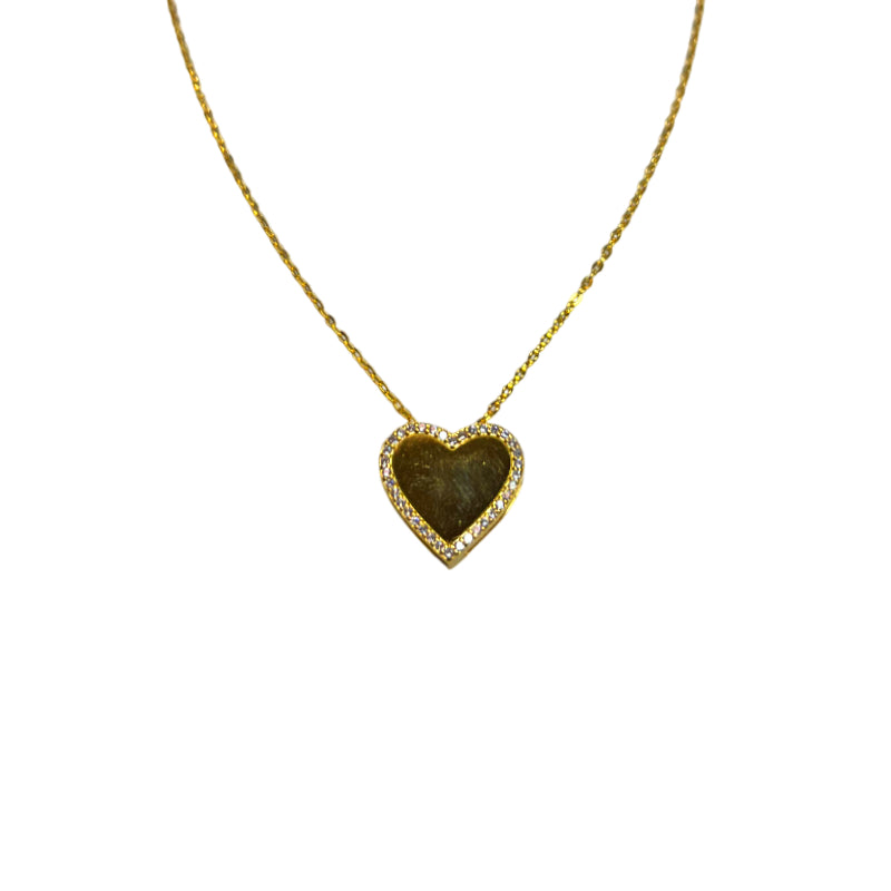 Collana Donna Re Mida Argento Dorato Cuore Piccolo Zirconi Bianchi CL DJV P5