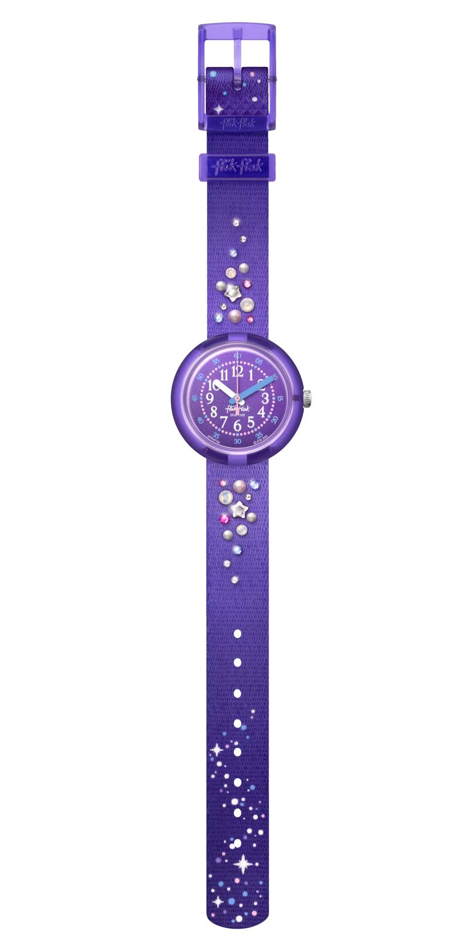 Orologio Bambina Swatch Flik Flak Stargazing Quarzo Solo Tempo Viola ZFPNP139