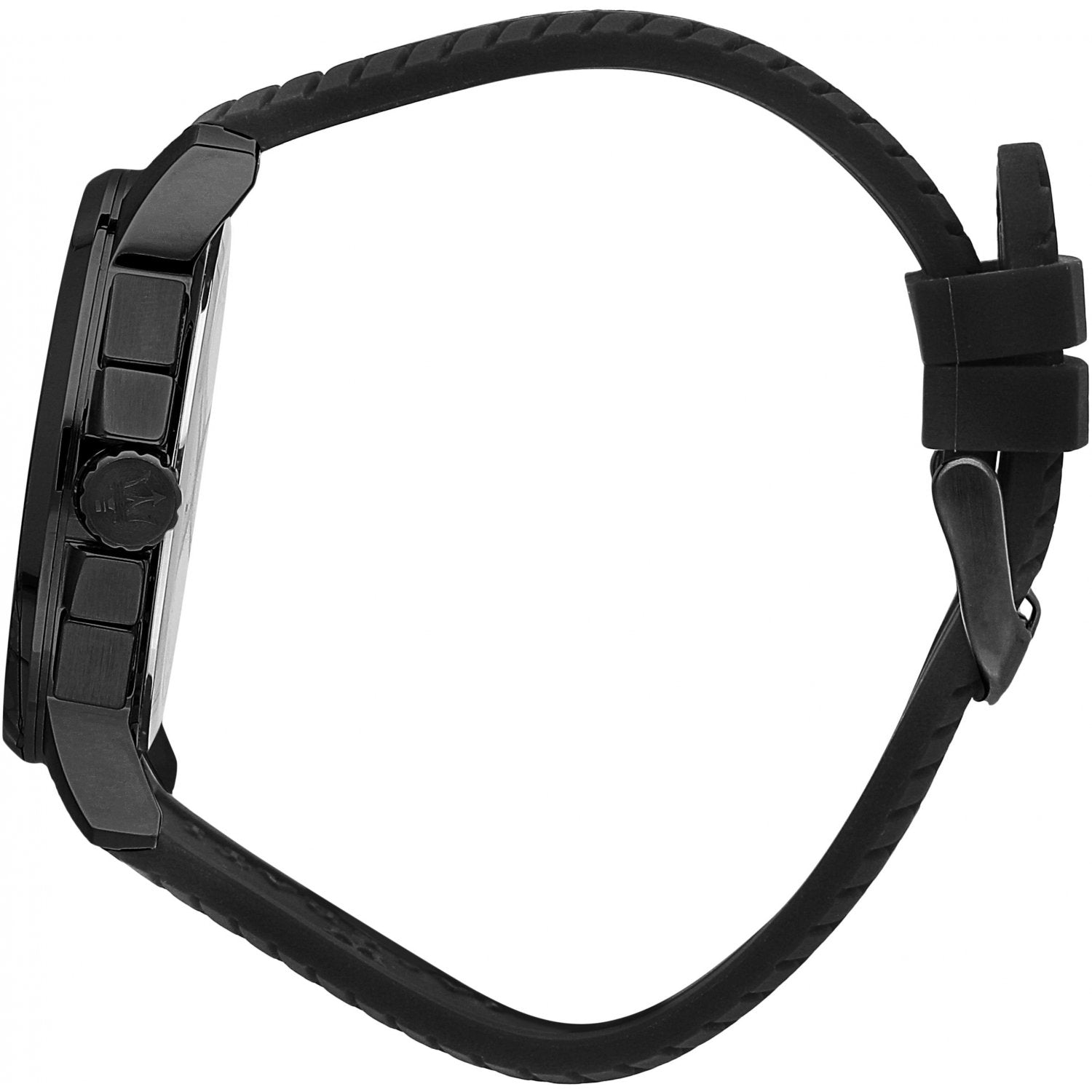 Orologio Uomo Acciaio Maserati Gomma Cronografo Bianco Nero Data R8871621010
