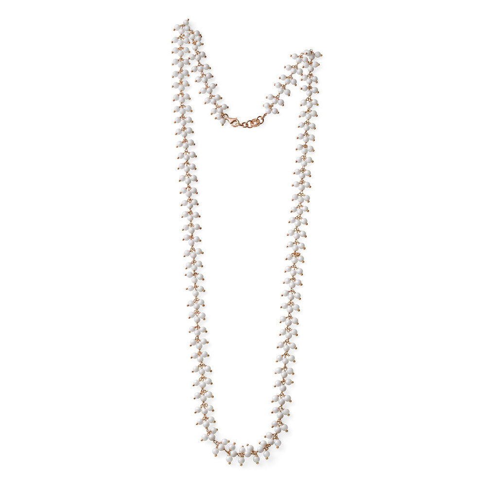 Collana Donna Maria Cristina Sterling Argento 925 Pasta Di Corallo Bianco G4102