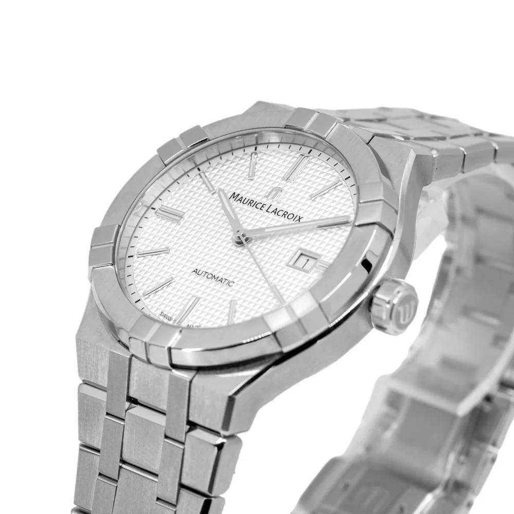Orologio Uomo Maurice Lacroix Aikon Data Automatico Bianco AI6008-SS002-130-1