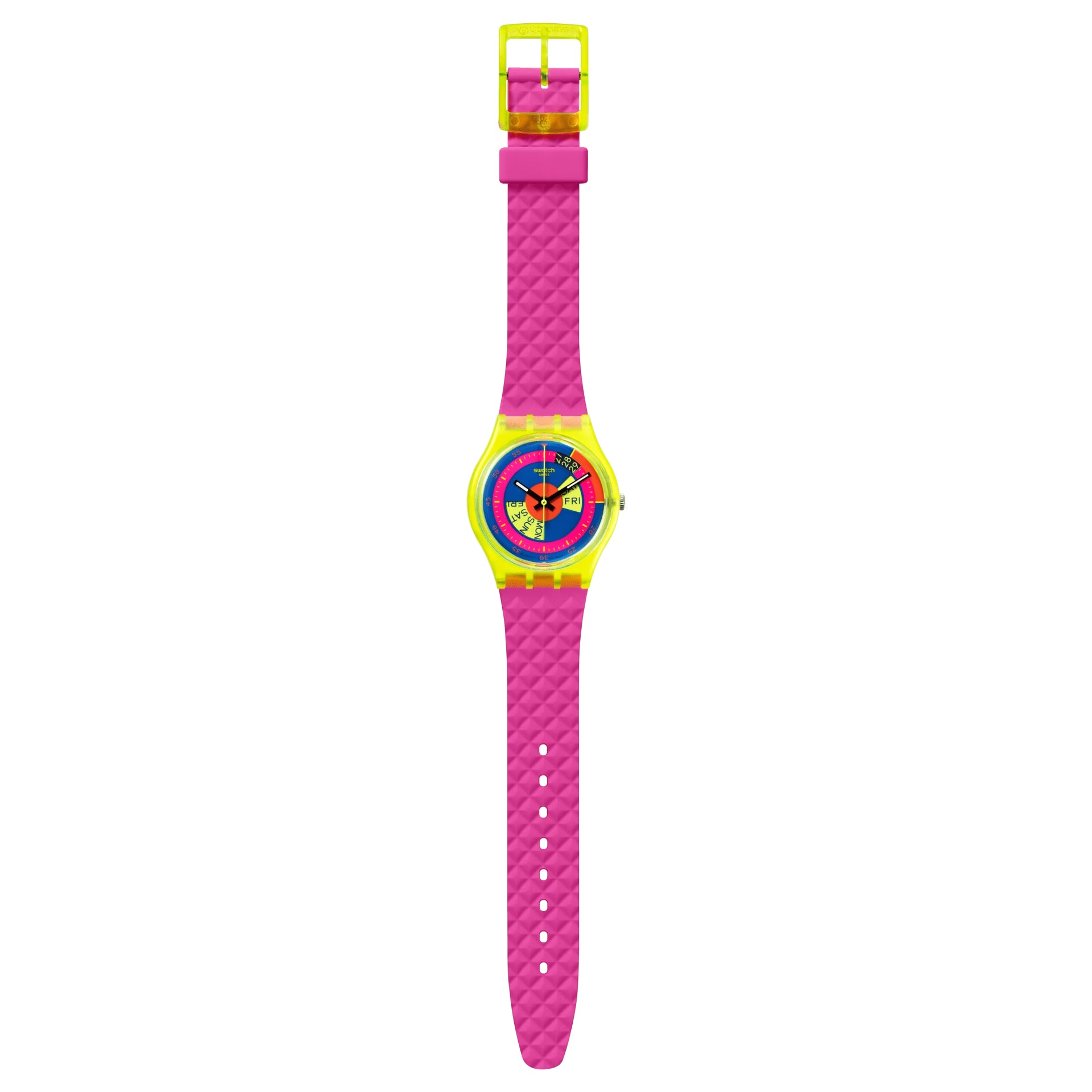 Orologio Donna Swatch Shades Of Neon Quarzo Solo Tempo Rosa Multicolore SO28J700