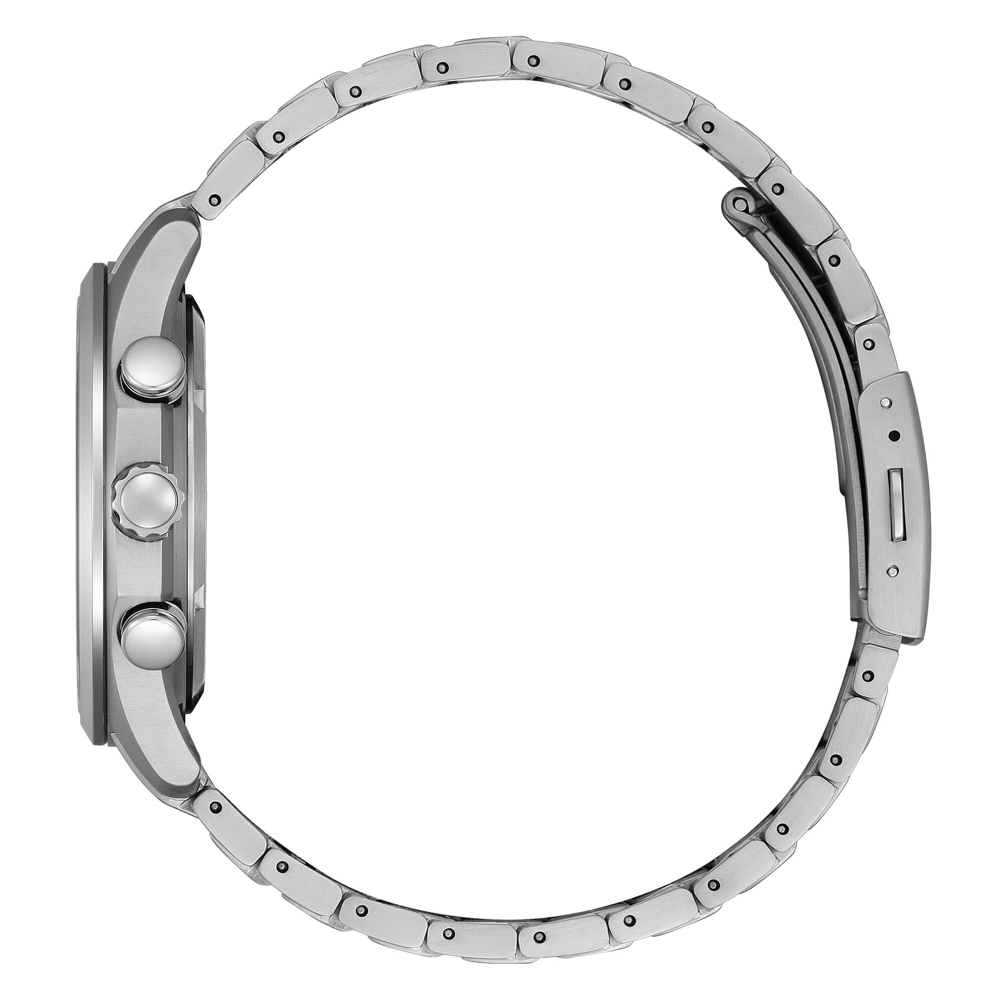 Orologio Uomo Citizen Titanio Eco-Drive Quarzo Cronografo Data Bianco AT2530-85A