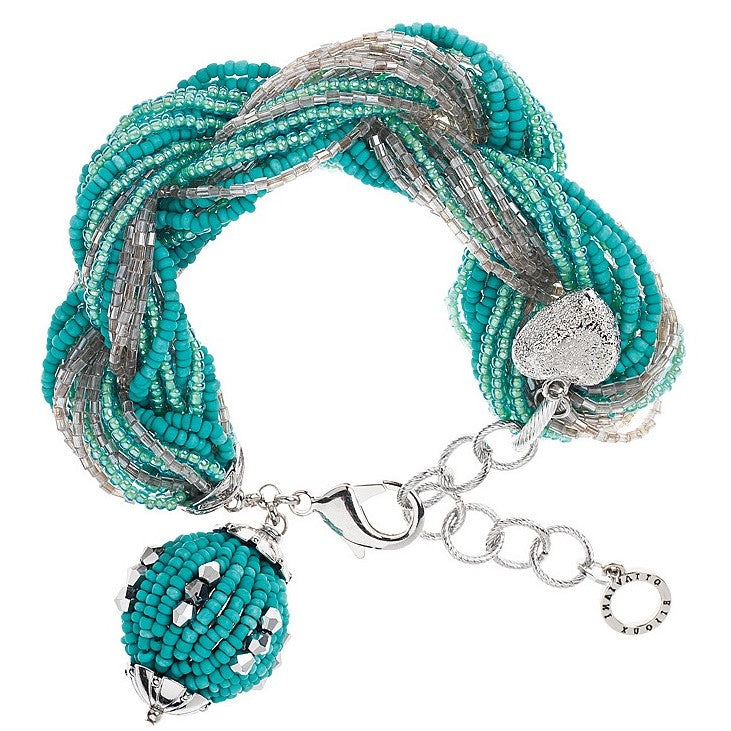 Bracciale Donna Ottaviani Biglie Turchesi Intrecciate Multicolore Cuore 470580