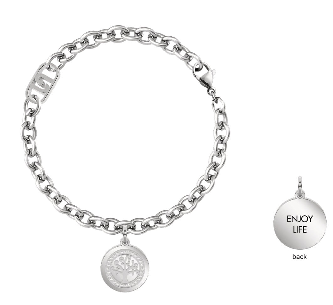 Bracciale Donna Acciaio  Liu jo ciondolo Albero della vita Con Zirconi LJ3097