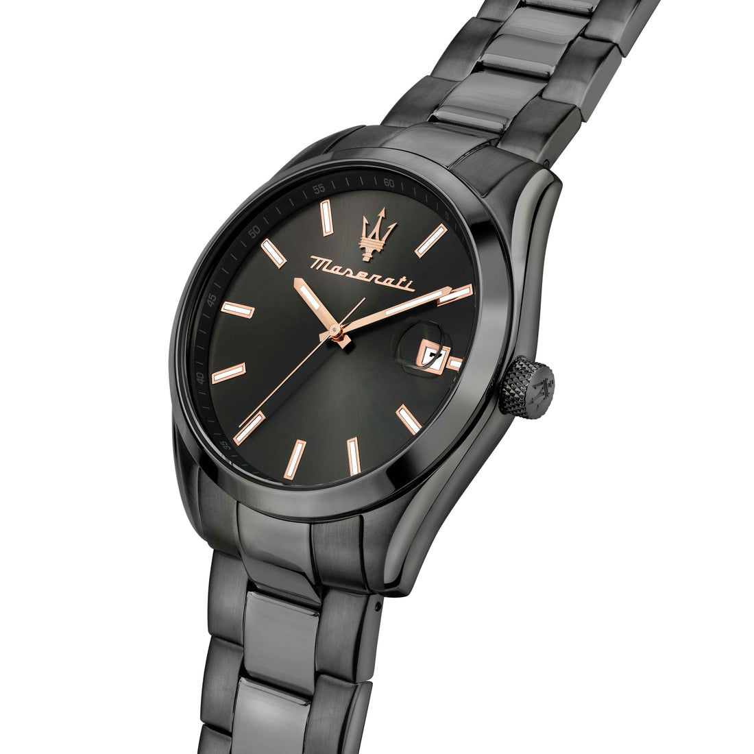 Orologio Uomo Maserati Acciaio Nero PVD Quarzo Solo Tempo Rosè Data R8853151015