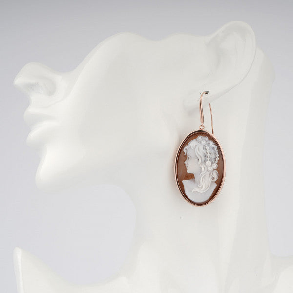 Orecchini Donna Cameo Italiano Argento Rosè 925 Dama O201H-R