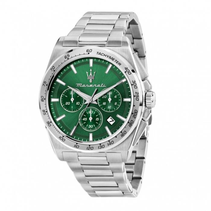 Orologio Uomo Maserati Velocità Acciaio Satinato Quarzo Verde Crono Data R8873652013