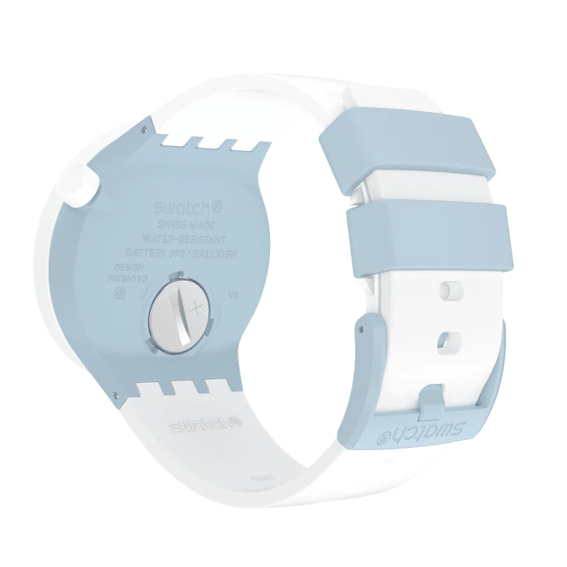 Orologio Uomo Swatch Bioceramic Big Bold Whice Quarzo Solo Tempo Bianco SB03N103