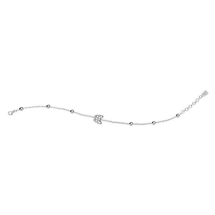 Bracciale Bambina Nanàn Argento 925 Catena Farfalla Zirconi Biglie Lucide NAN0289