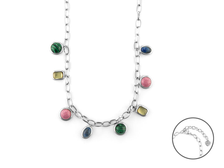 Collana Donna 4US Cesare Paciotti Acciaio con pietre multicolore 4UCL6499W