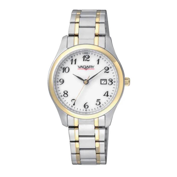 Orologio Donna Vagary By Citizen Aqua39 Lady Bianco Acciaio Bicolore IH3-039-13