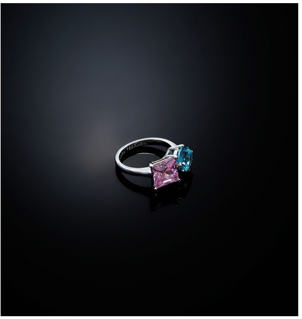 Anello Donna Chiara Ferragni Acciaio Zircone Rosa e acquamarina J19AVS07012