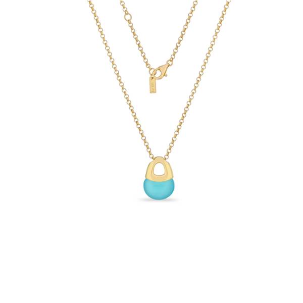 Collana Donna Sogni Argento 925 Dorato Quarzo Neon Blu CL122GA