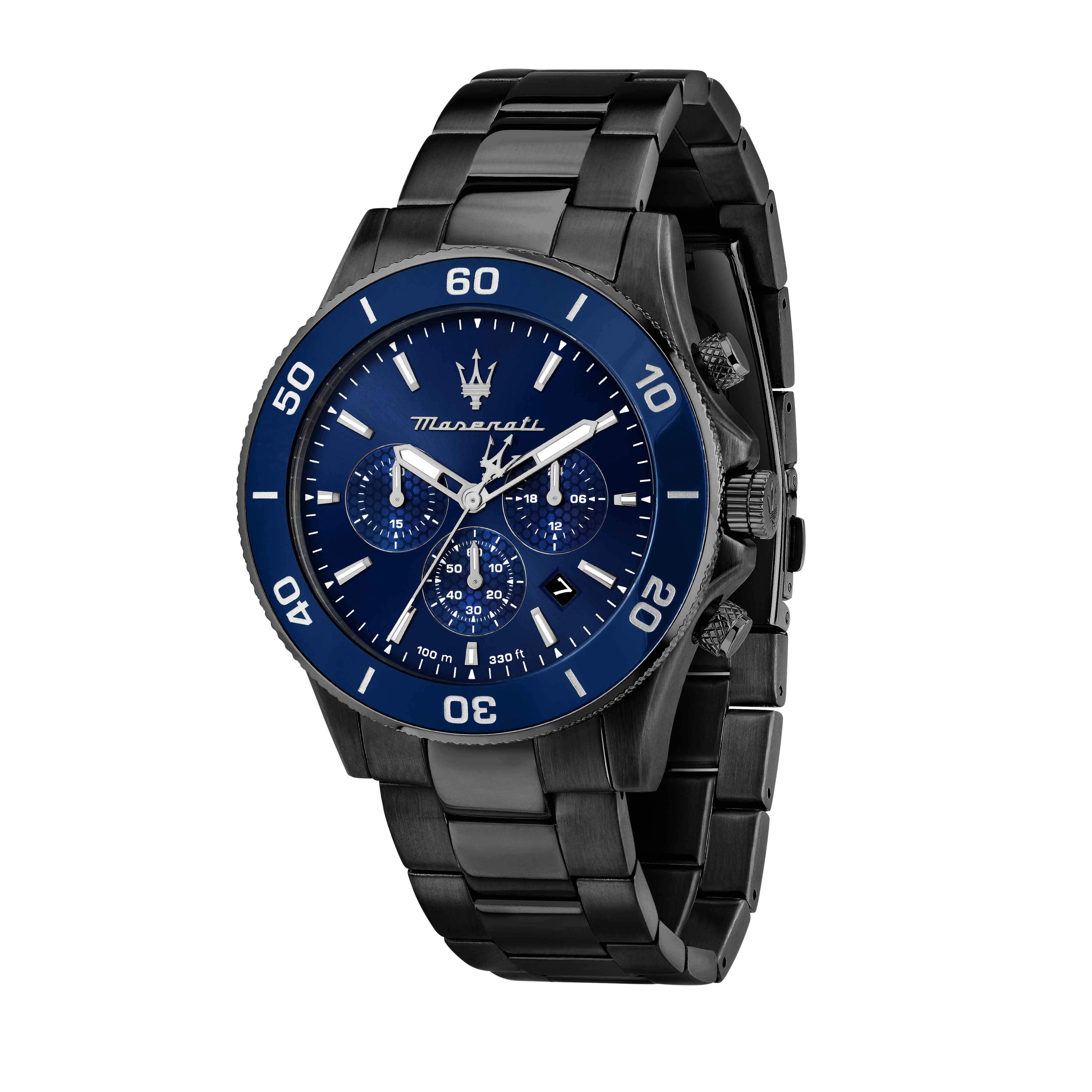 Orologio Uomo Maserati Acciaio Nero PVD Quarzo Cronografo Blu Data R8873600005