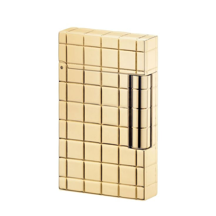 Accendino Uomo Dupont Acciaio Dorato Lavorato Gas 020801