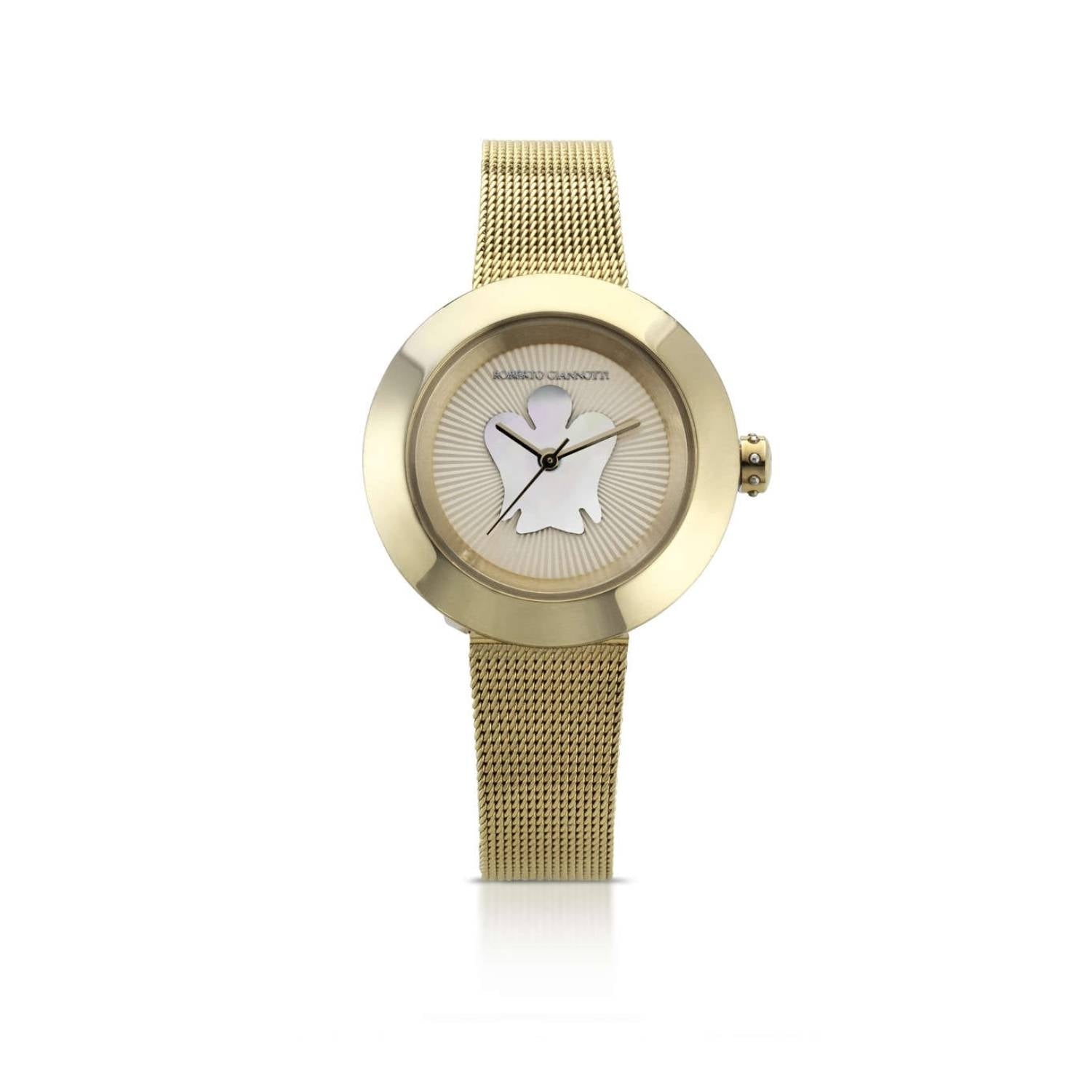 Orologio Donna Acciaio Roberto Giannotti Dorato Angel Trendy Maglia Milano ANT29