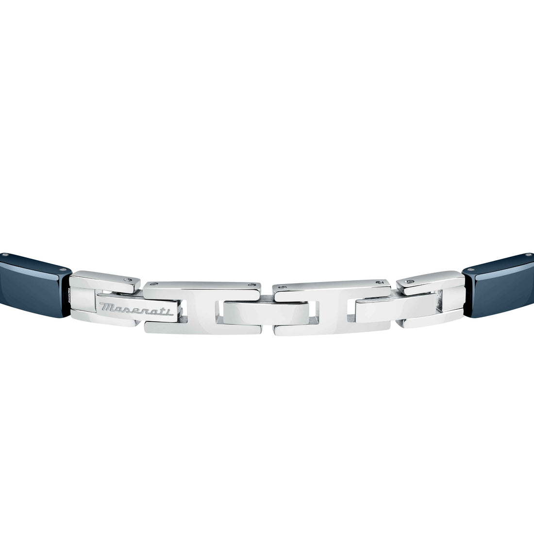 Bracciale Uomo Maserati Acciaio Traforato Ceramica Blu Zirconi Bianchi JM223ATZ23