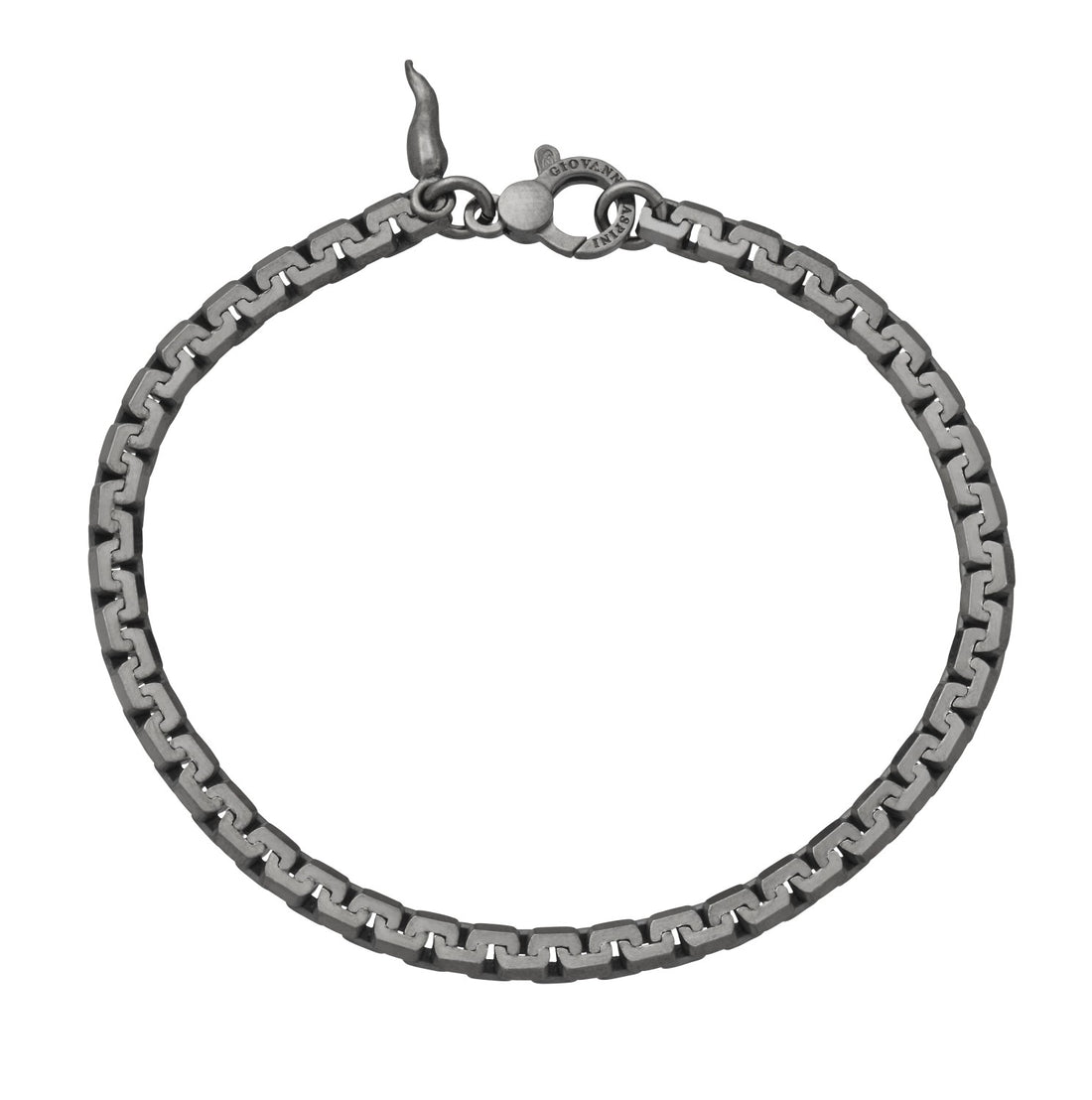 Bracciale Uomo Giovanni Raspini Argento 925 Catena Maglia Greca Quadrata brunita 12400L
