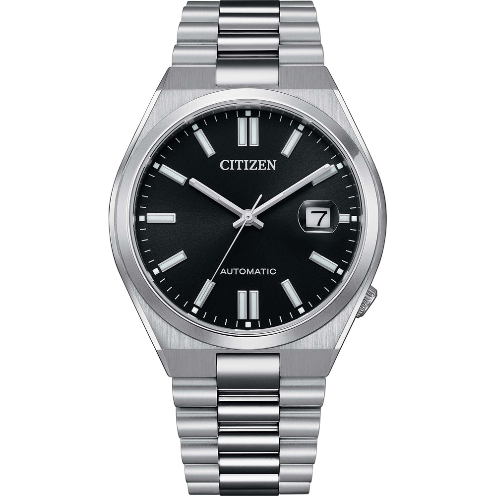 Orologio Uomo Citizen Automatico Maglia President Acciaio Nero Data NJ0150-81E