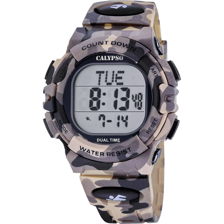 Orologio Uomo Calypso Digitale Gomma Militare Marrone K6073/6