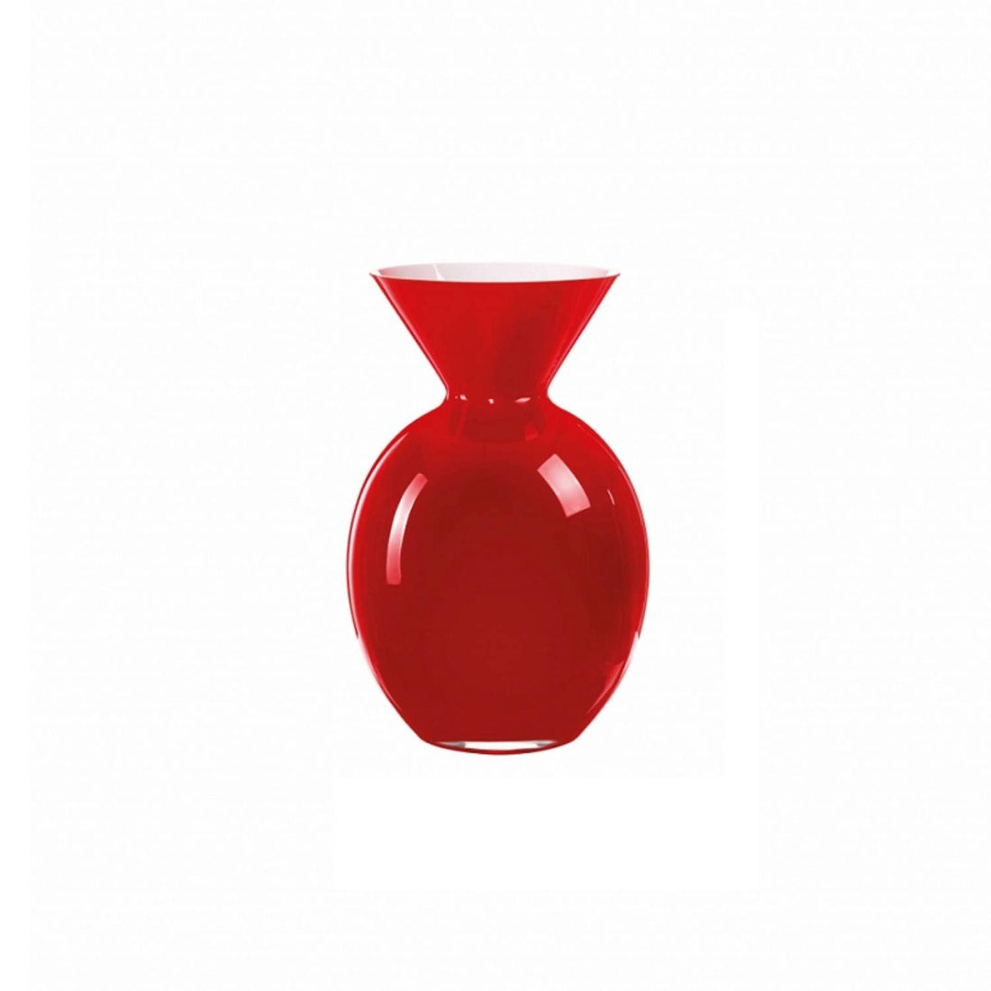 Vaso Cristallo Onlylux Pallottino Rosso Lucido Arredo Casa 20 cm OL02350