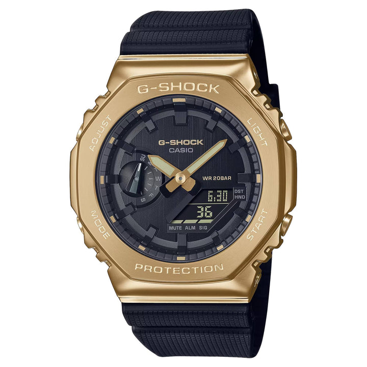 Orologio Uomo Casio G-Shock Acciaio Dorato Lucido Gomma Nera GM-2100G-1A9ER