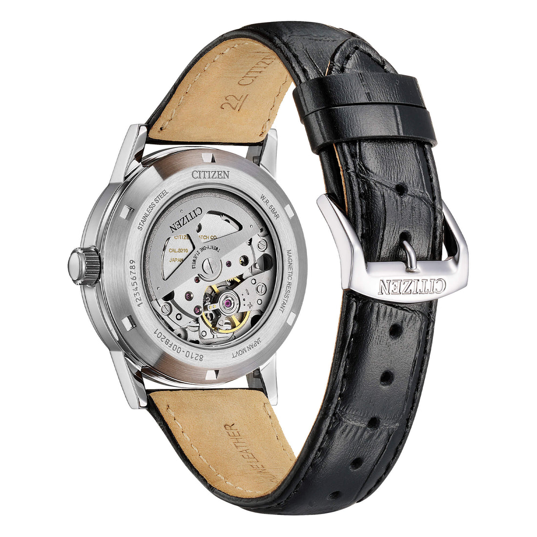 Orologio Uomo Citizen Automatico Nero Numeri Acciaio Data NJ0210-05E