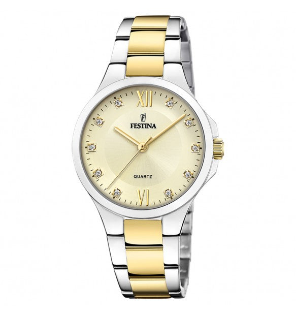 Orologio Donna Festina Al Quarzo Solo Tempo Zirconi Bianchi F20618/1