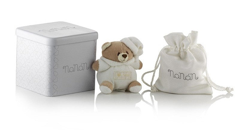 Orecchino Bambino Nanan Cerchio Arg 925 smaltato celeste con orso NAN0322