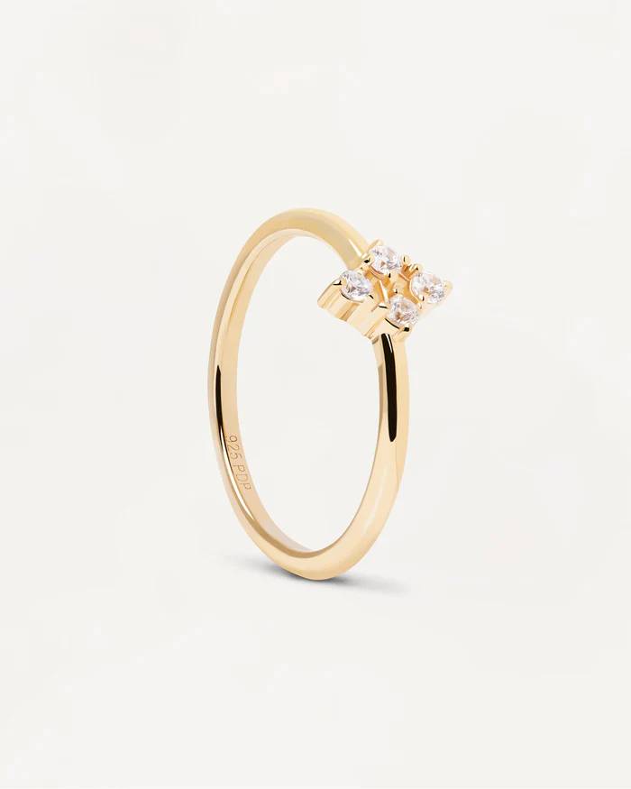Anello Donna PDPaola Argento Dorato 925 Zirconi Bianchi AN01-884-12