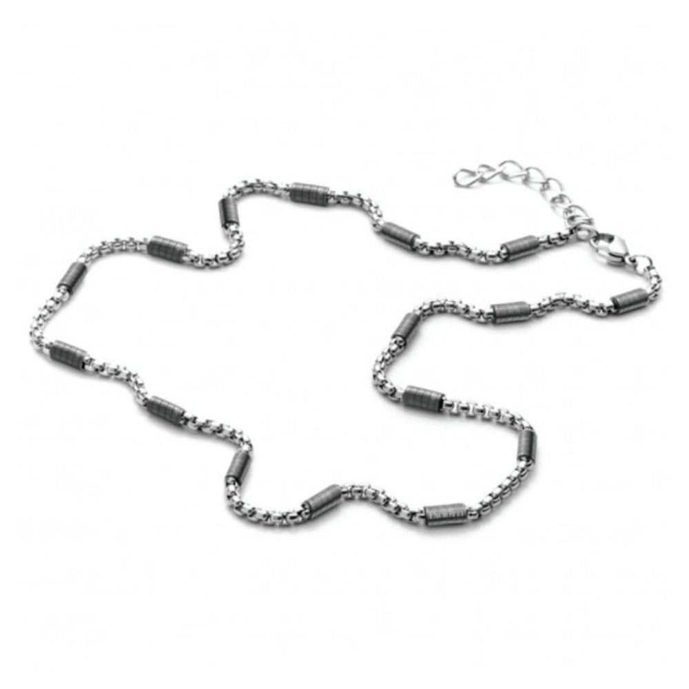 Collana Uomo 4US Cesare Paciotti Acciaio Lucido Catena Barilotti Neri 4UCL3491