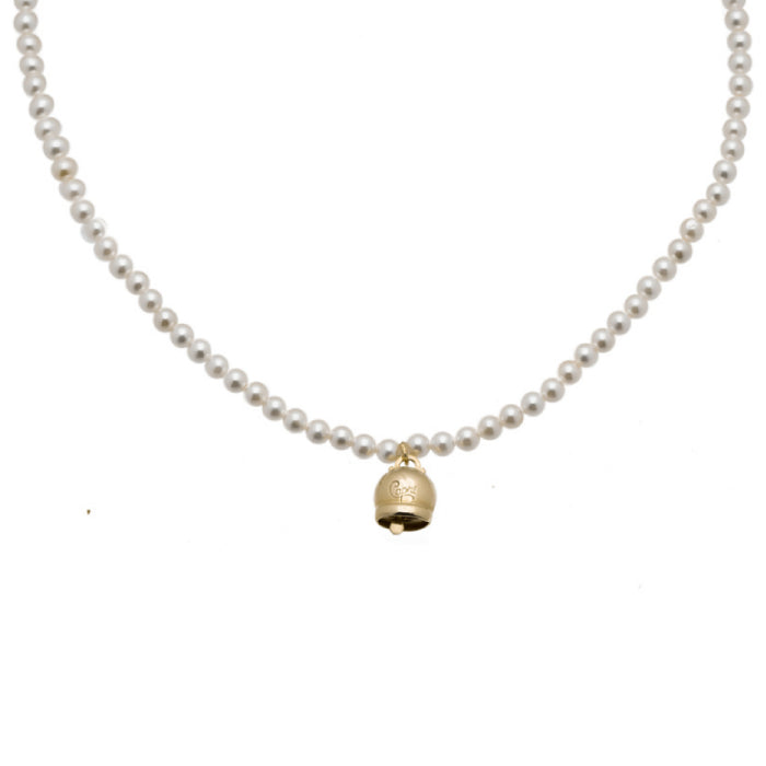 Collana La Campanella di Capri Argento Dorato Perle Porta Fortuna CPRMD2-ORO