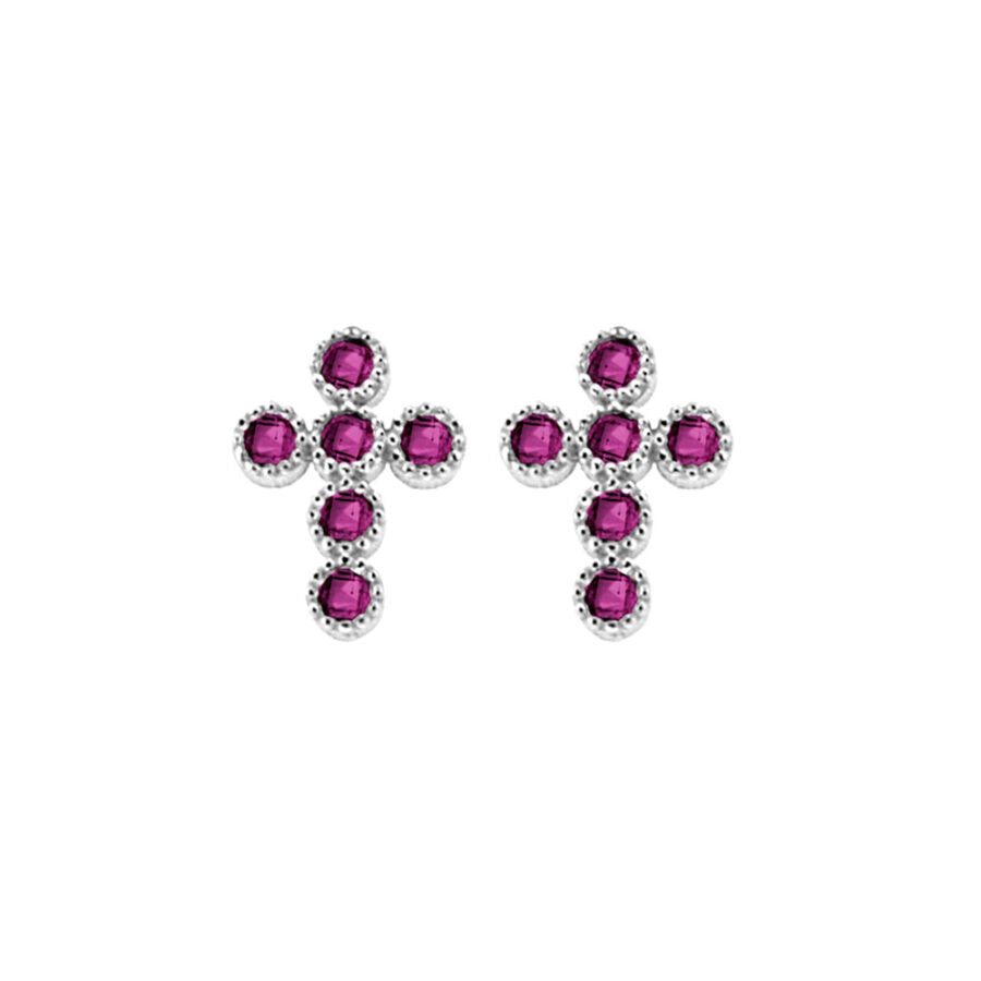Orecchini Crucis Zirconi Rosa Argento 925 AGI128/O-AZR