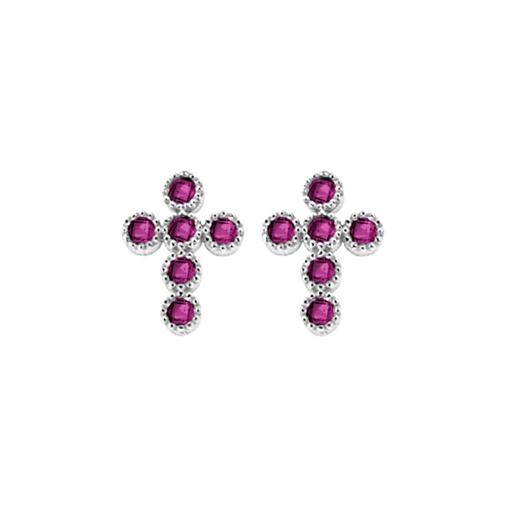 Orecchini Crucis Zirconi Rosa Argento 925 AGI128/O-AZR