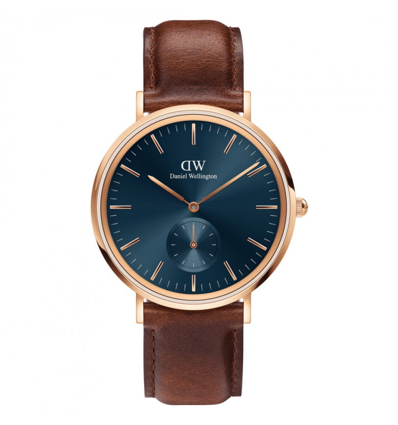 Orologio Uomo Daniel Wellington Quarzo Acciaio Rosè Pelle 40 mm DW00100708