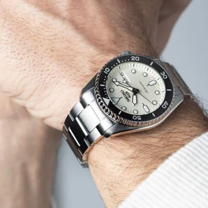 Orologio Uomo Seiko 5 Automatico 38 mm Acciaio Quadrante Crema SRPK31K1