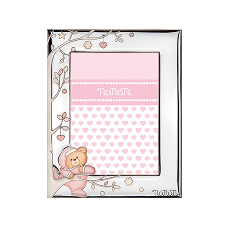 Cornice Argento Bambina Orsetto Rosa Nanan NCO0021