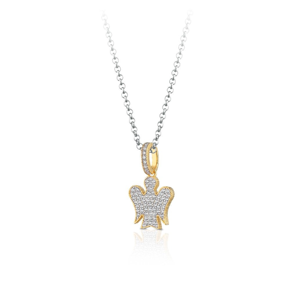 Collana Donna Argento 925 Roberto Giannotti Angelo Zirconi Dorato Pavè GIA365
