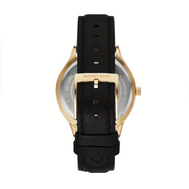 Orologio Donna Michael Kors Acciaio Pelle Nero Quarzo Solo Tempo MK7553