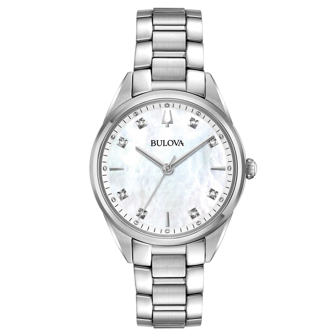 Orologio Donna Bulova Quarzo Solo Tempo Sutton Acciaio Madreperla Diamanti 96P199