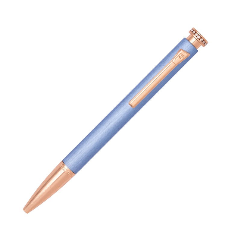 Penna Donna Festina Acciaio Azzurro Satinato Rosè Zirconi FS123/M