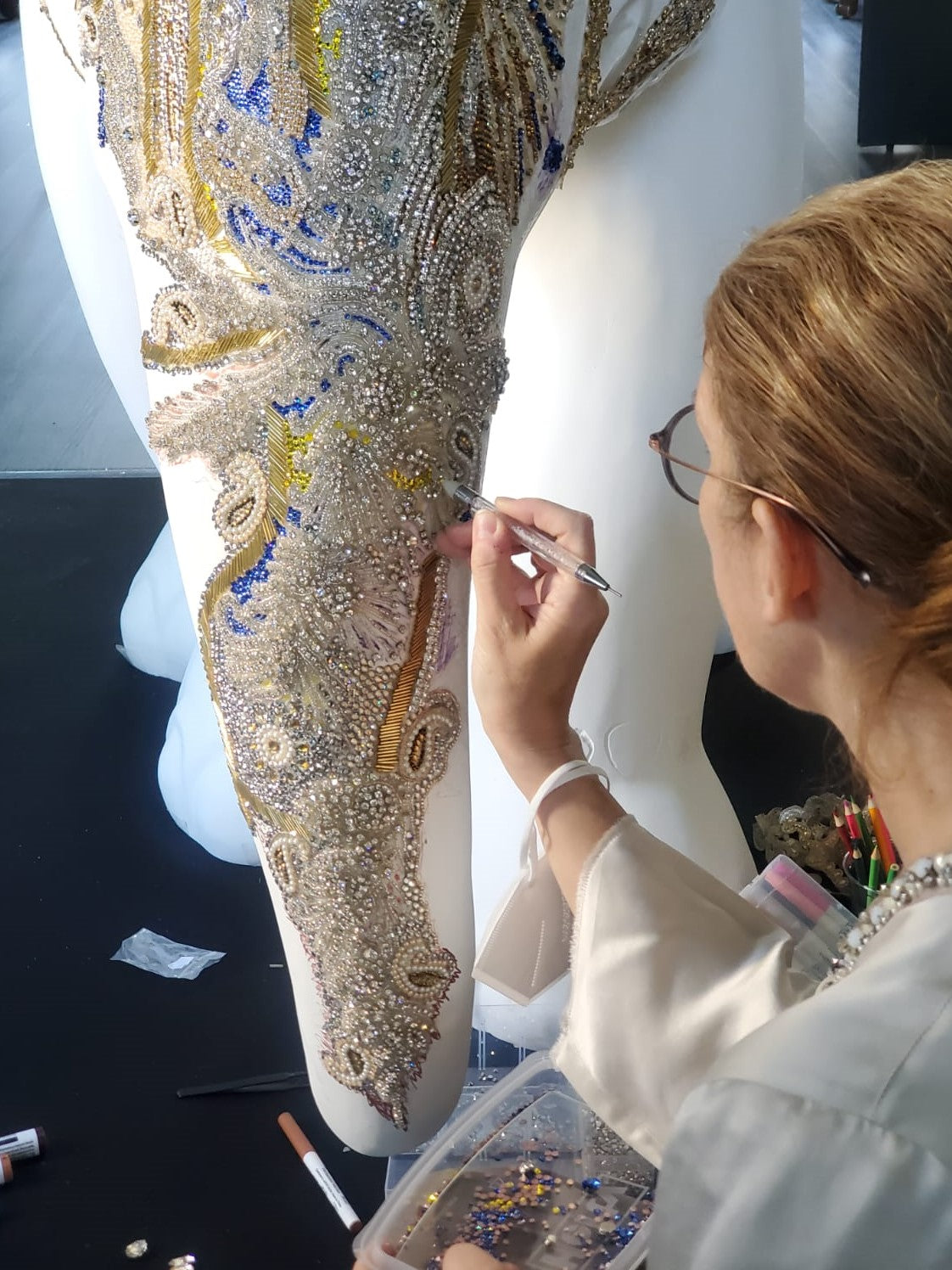 Scultura Elefante Onlylux Golden Lotus 20 cm Resina Dipinto A Mano 8858831247222