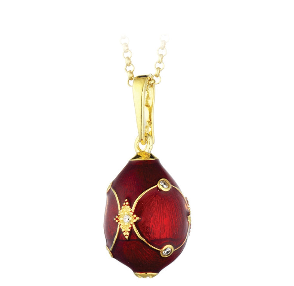 Ciondolo Tsars in Argento e Smalto Rosso con Zirconi – Peter Carl – P23929